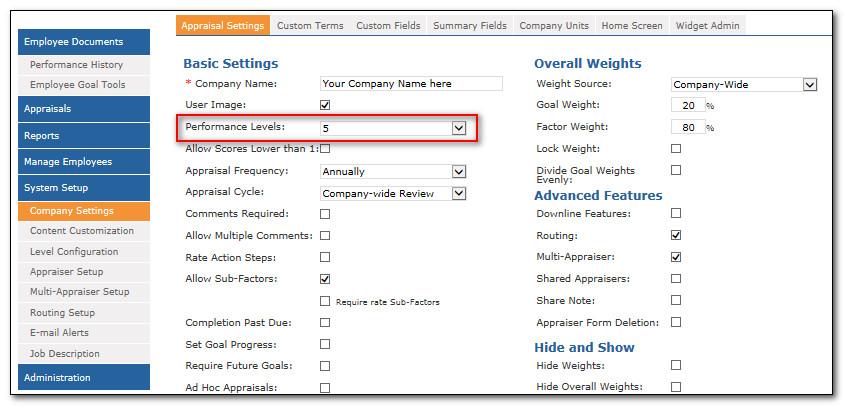 HR Performance Solutions — Customizing the Goal Level ...