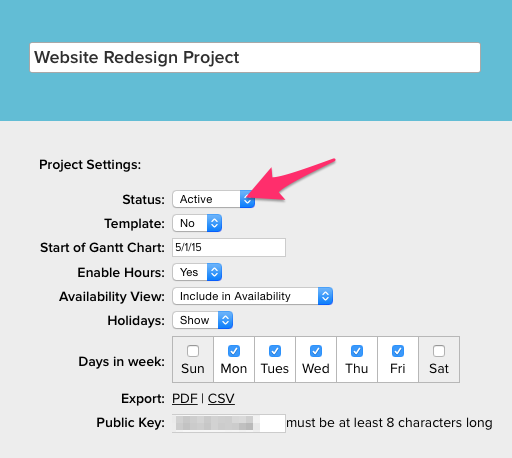 update your projects status project status update