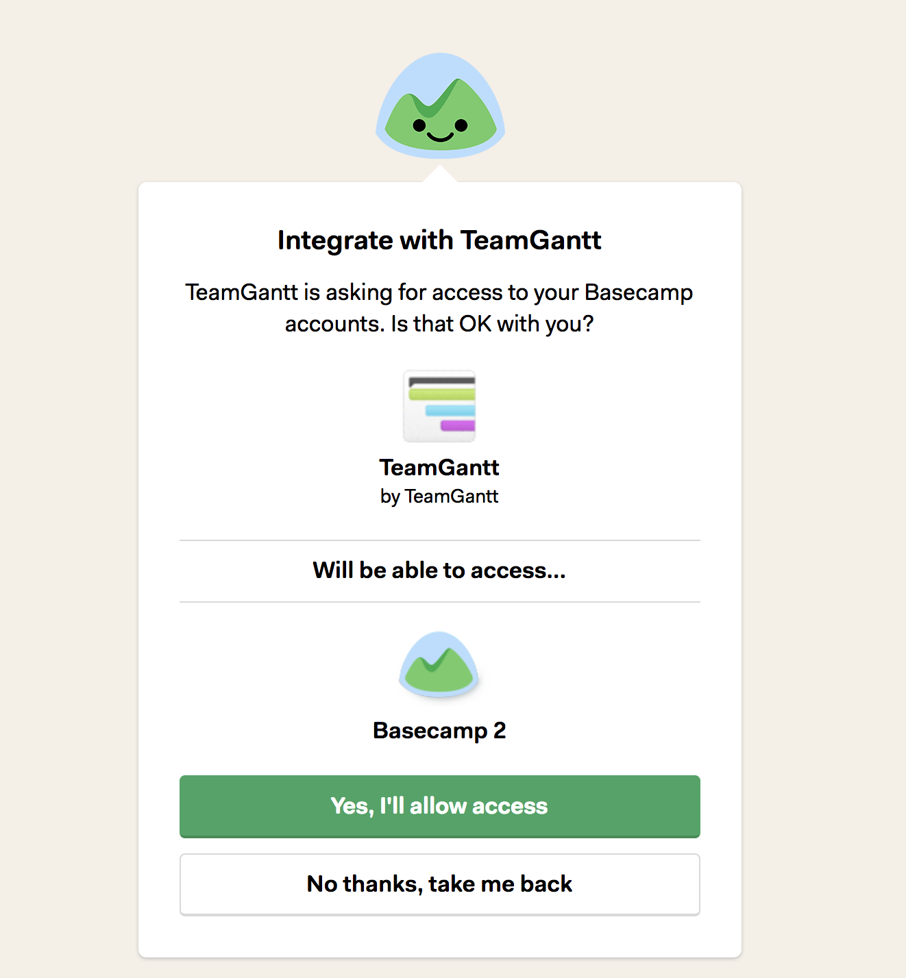 Establishing Sync with Basecamp 2 | TeamGantt Support