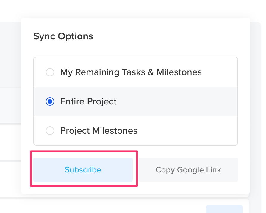 Sync with Google Calendar, iCal, or Outlook | TeamGantt Support