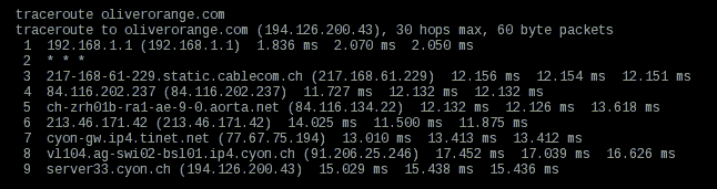Mit dem Traceroute-Befehl sehen Sie alle Zwischenstationen Ihrer Anfrage.