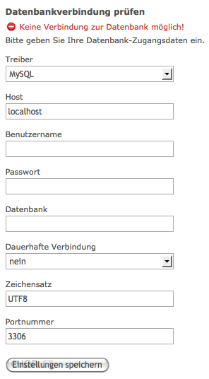 Datenbank Verbindung erstellen