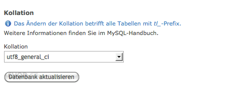 Datenbank-Zeichensatz definieren