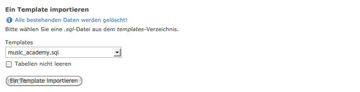 Template importieren