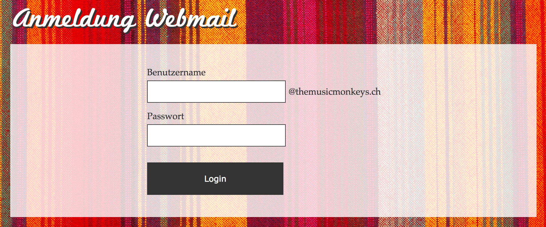 Webmail-Login auf themusicmonkekys.ch