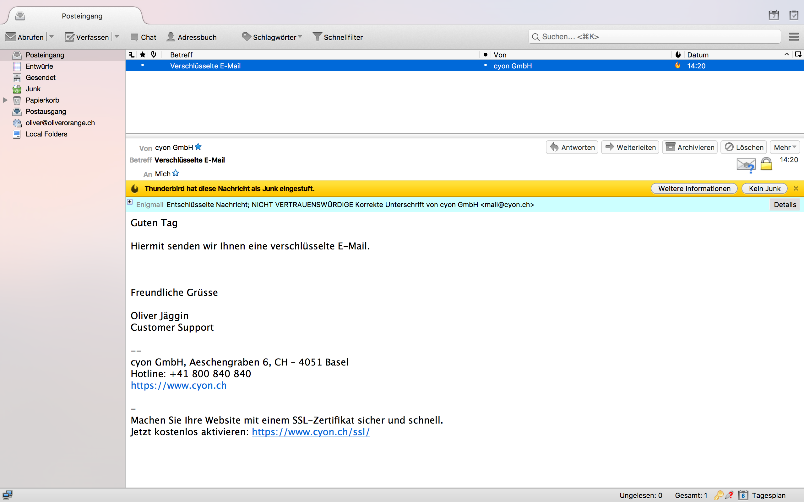 E-Mail-Verschlüsselung im Thunderbird einrichten
