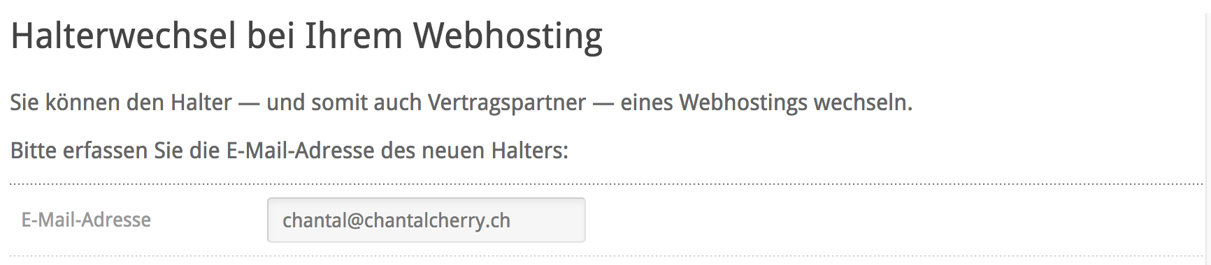 E-Mail-Adresse des neuen Halters angeben