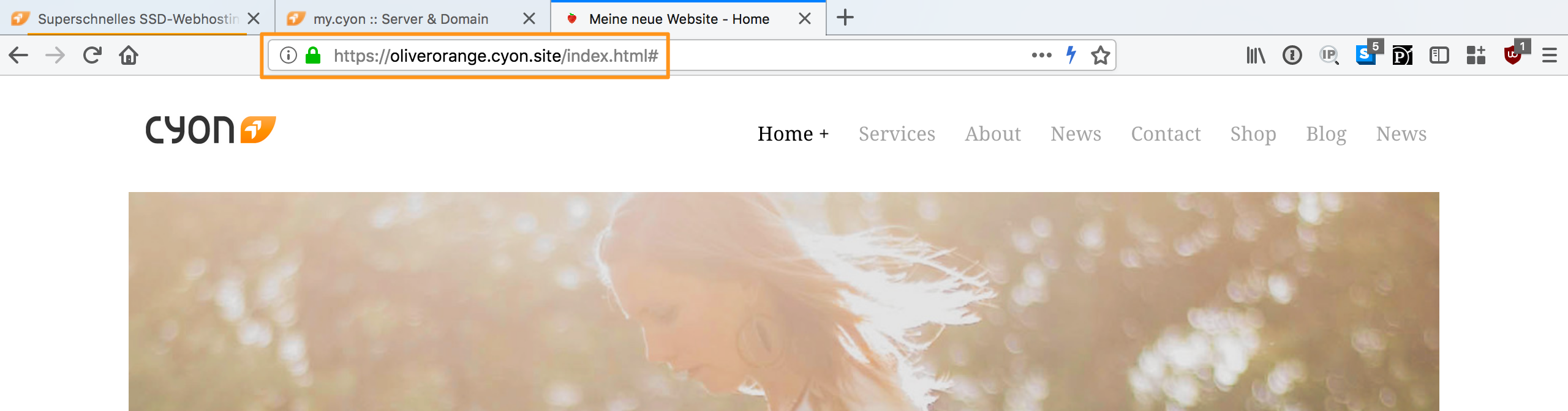 Website wird über SSL verschlüsselt angezeigt