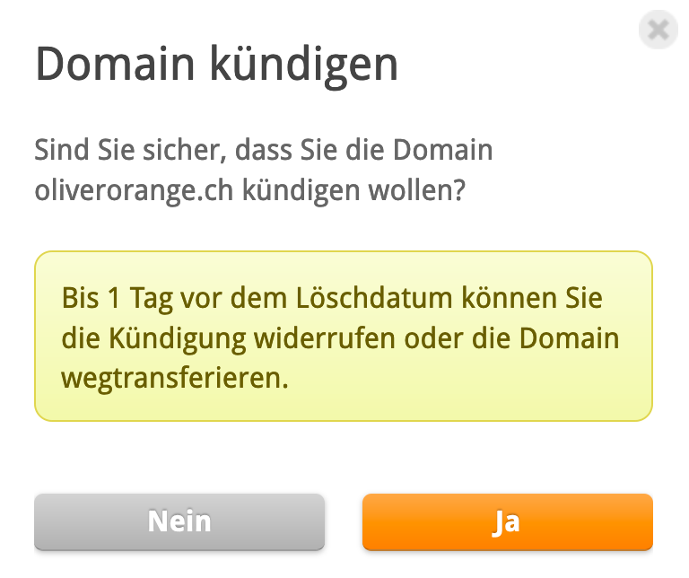 Domain kündigen