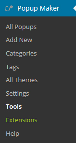 Upgrading From Easy Modal To Popup Maker 1 Popup Maker Tools Menu