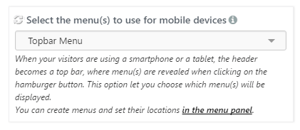 Mobile menus