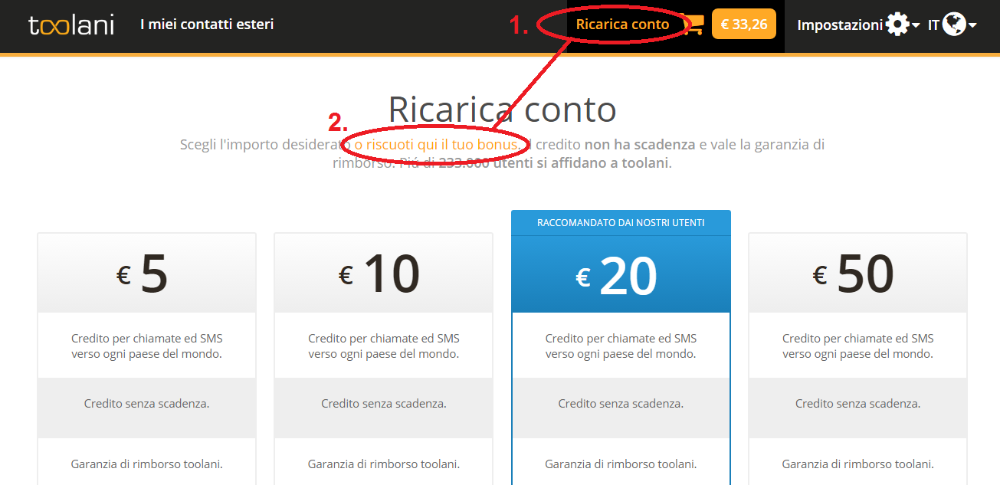 Bonuscode einlösen