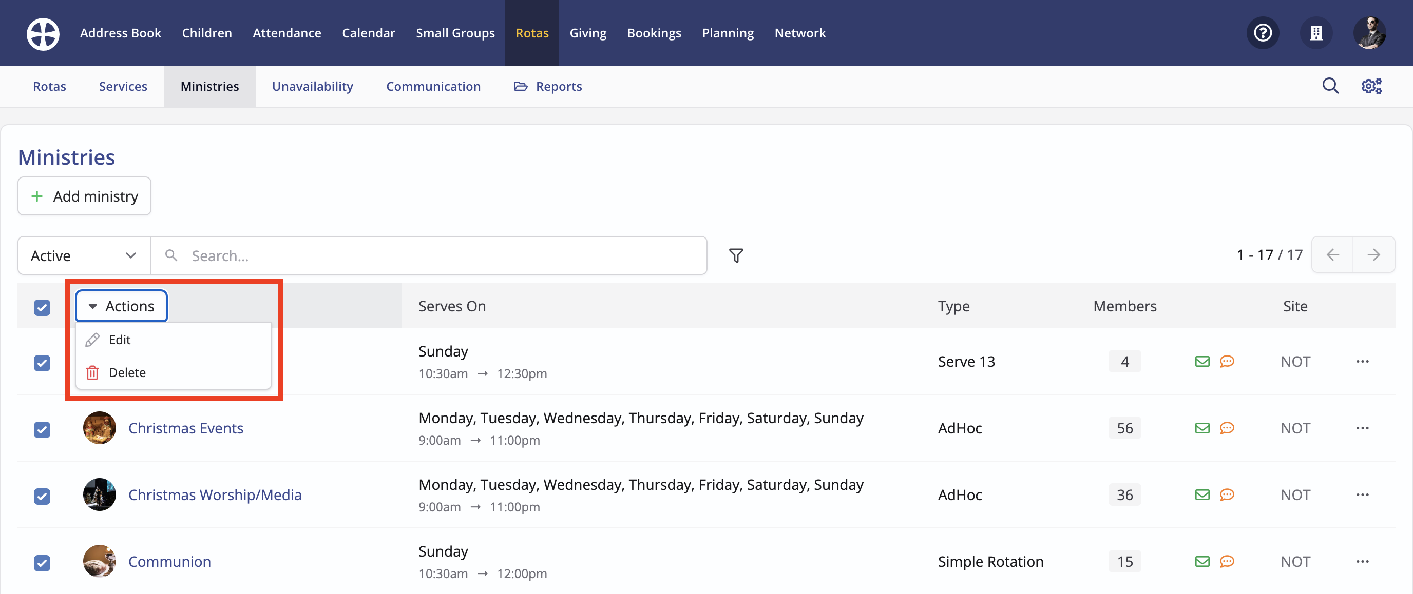 Sending rota reminders - ChurchSuite Support Articles