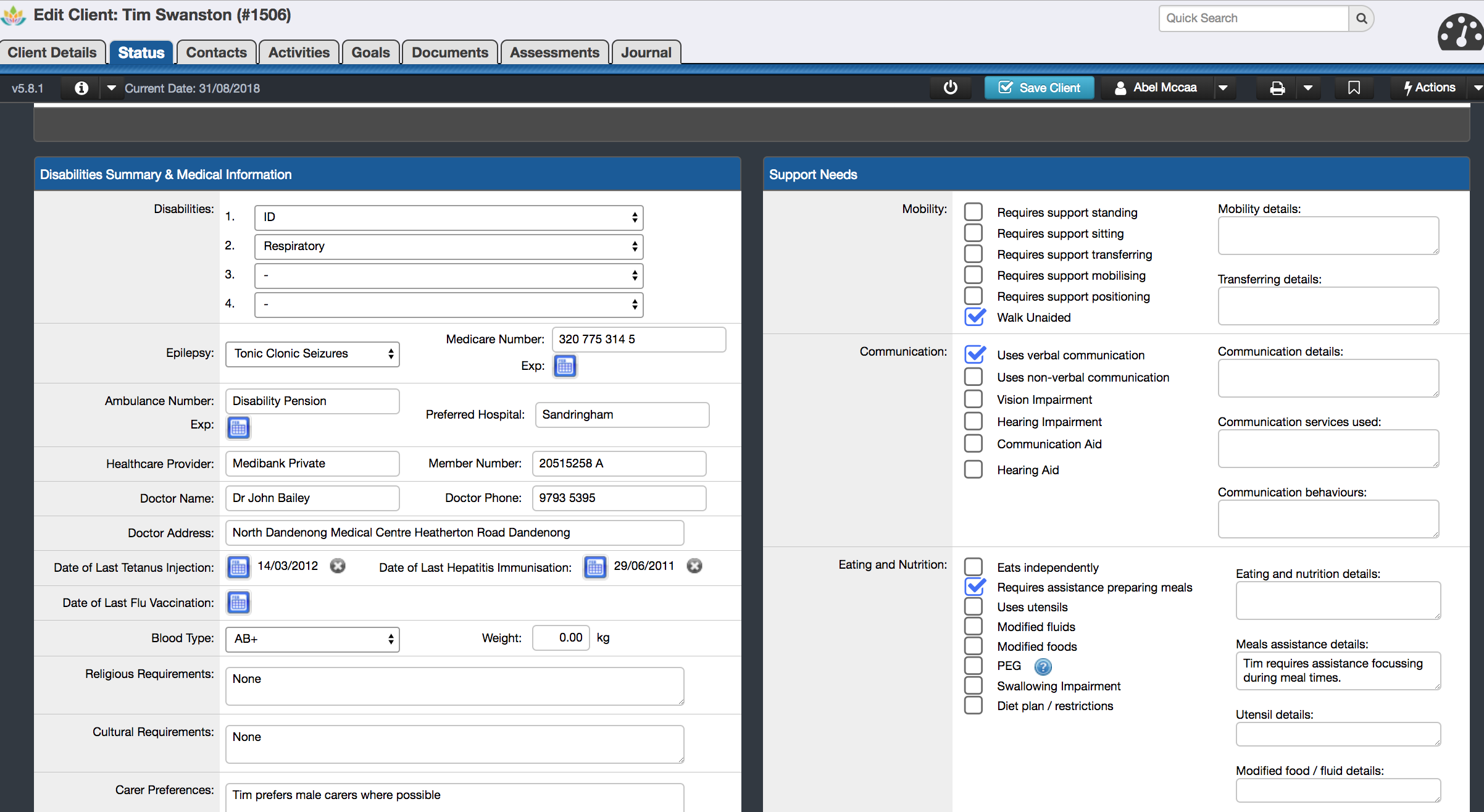 Foundations | Client Details - SupportAbility Knowledge Base