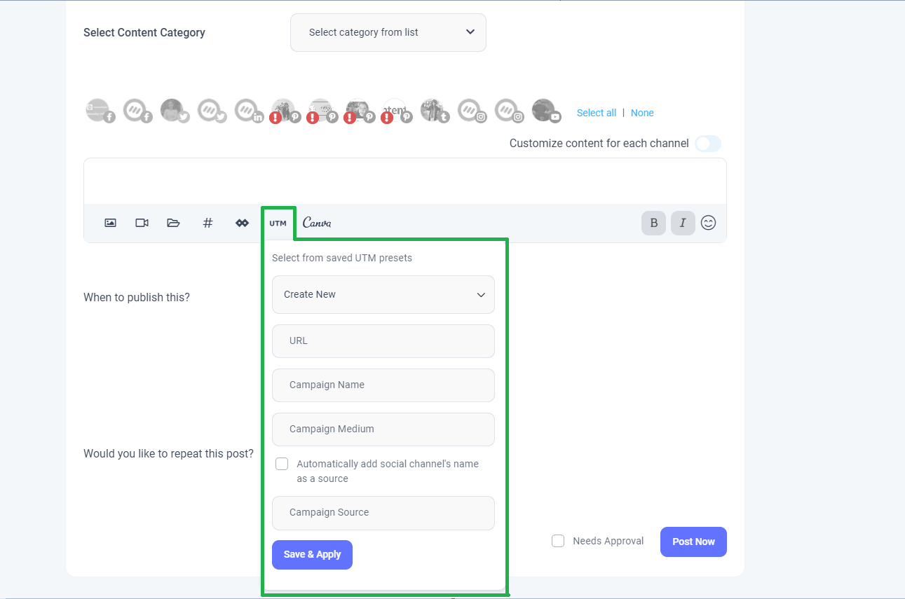 Add UTM tags to your social posts ContentStudio Help Center