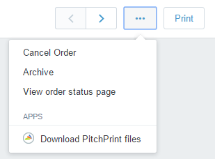 Download PitchPrint Files in the Shopify order menu