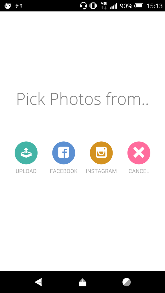 Step 1 card where the customer selects a photo source