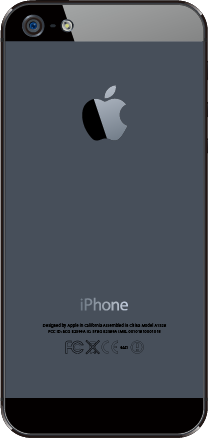Back of an iPhone shown in an orthographic view, used as the template image