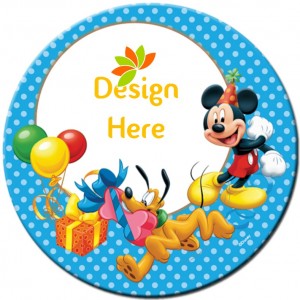 Mouse pad design with a Design Here spot revealed through the transparent foreground
