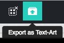 Secondary menu with the export Text Style icon enabled for the grouped item