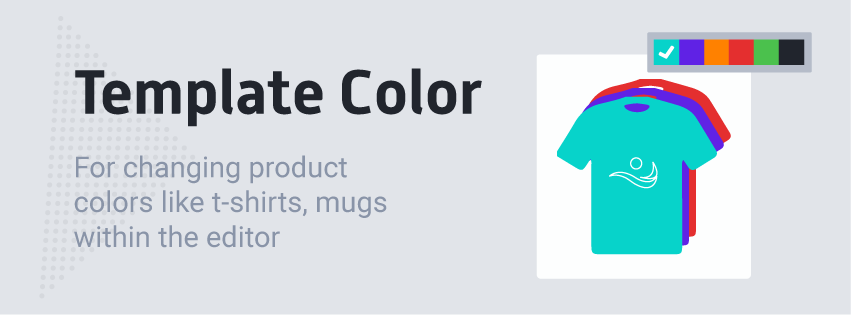 A T-shirt design with a colour palette used to change the template colour