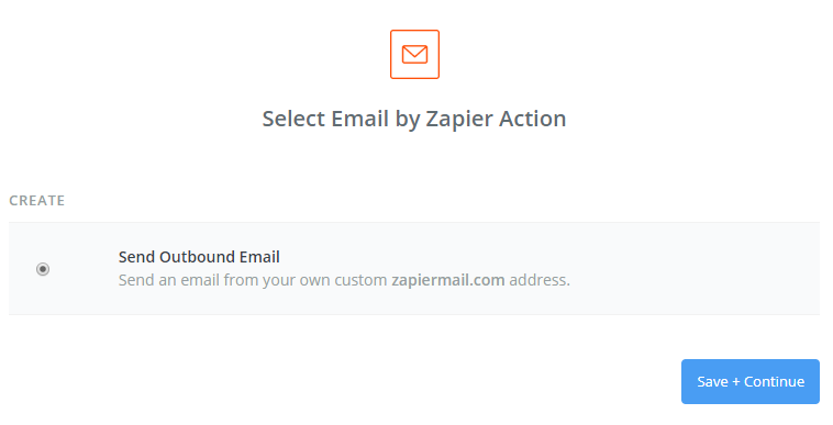 Action app search results in Zapier with Email by Zapier selected