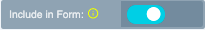 Item settings with the Include In Form option enabled