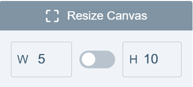 Custom size panel docked at the top of the designer window