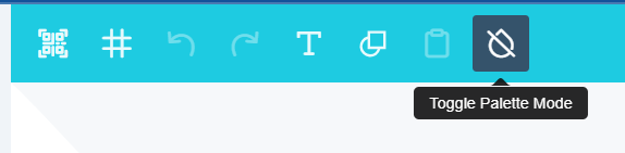 Palette Mode toggle button on the design editor's top secondary menu