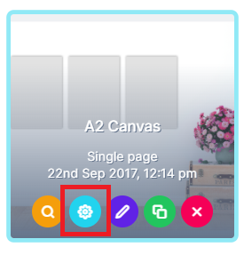 Configure icon on a design in the designs page