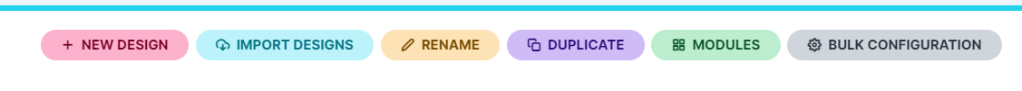 Design category in the admin with the New Design button