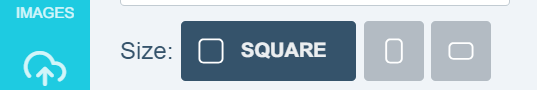 Size options for the generated image: square, portrait and landscape