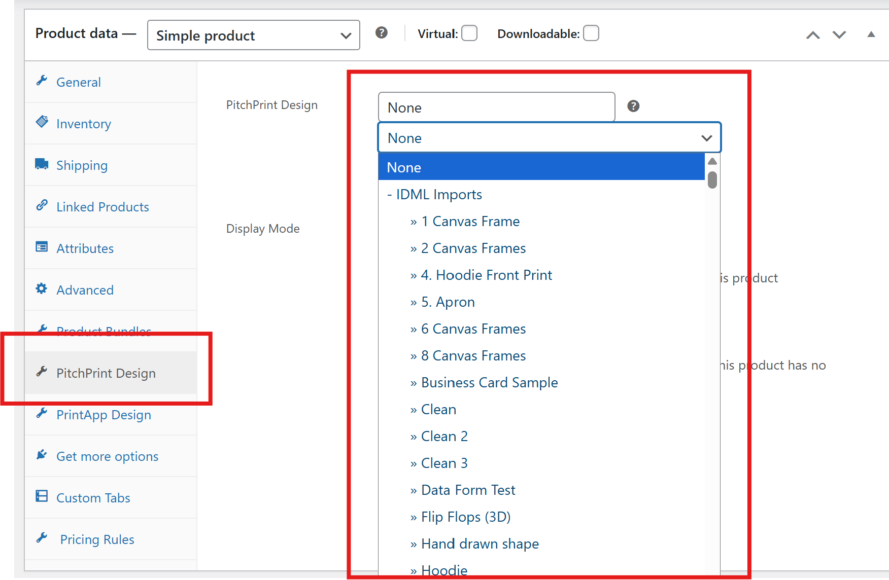 Assigning a PitchPrint design to a WooCommerce product
