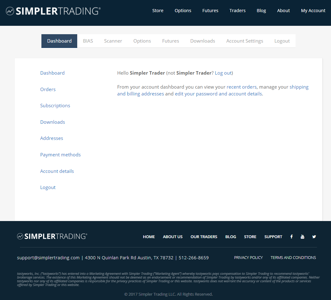 Simpler options trading room