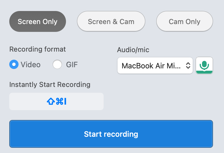 Zight screen recording with audio