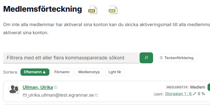 Medlemslistan i Egrannar