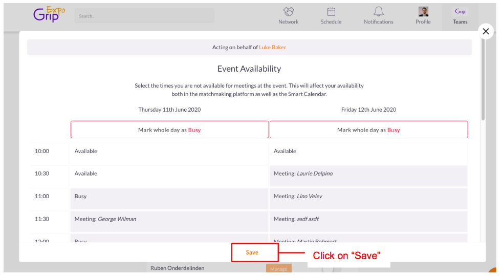 How Can I Block Time On The Calendar Of My Team Members Grip