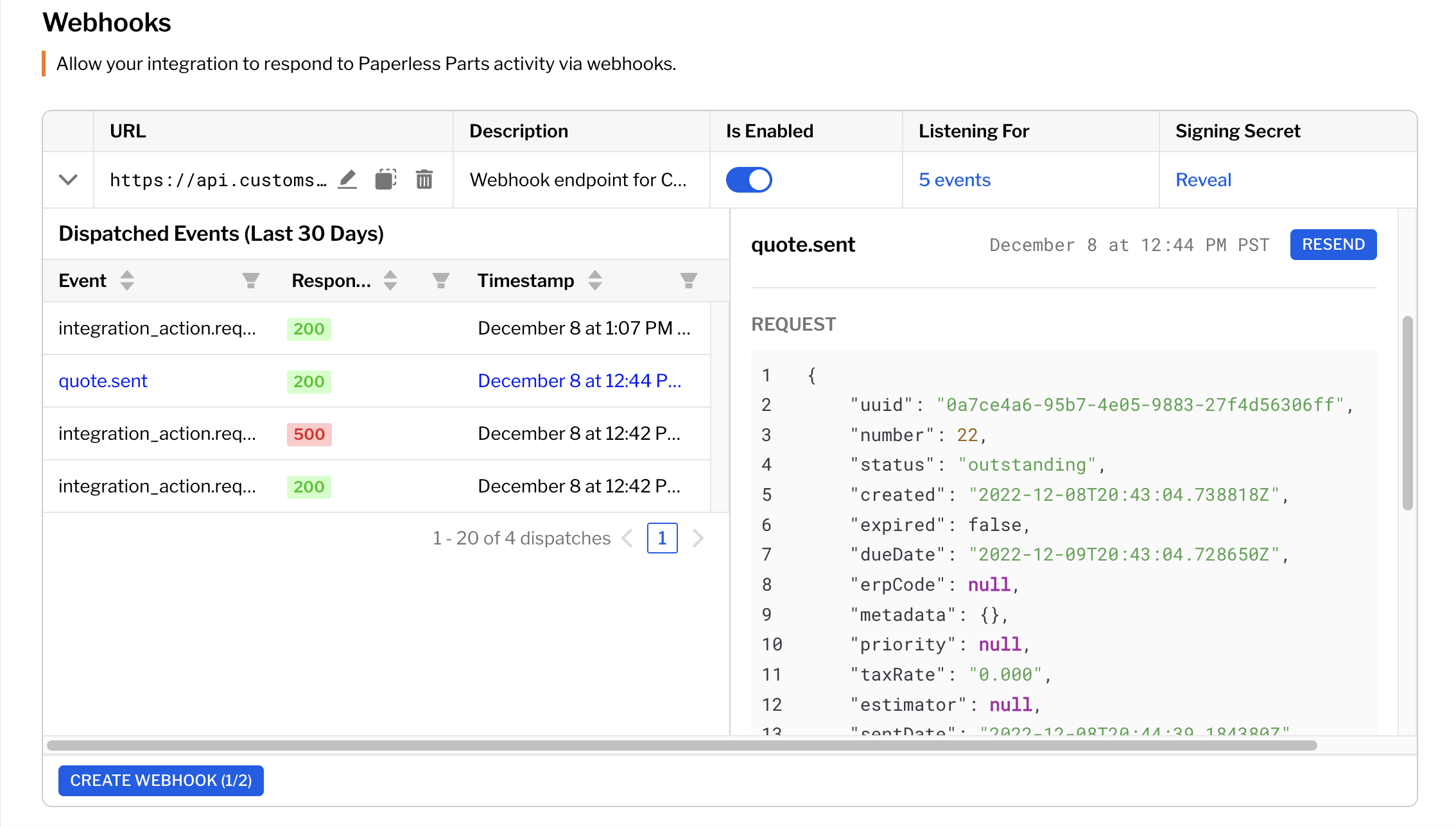 Paperless Parts Streaming API