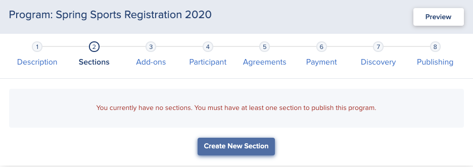 Create a Program - Student Registration