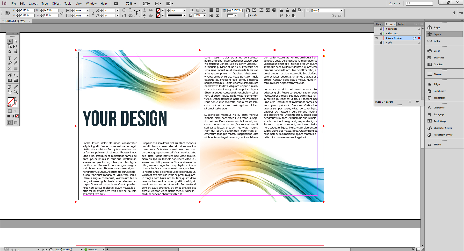 Indesign templates document setup miloja