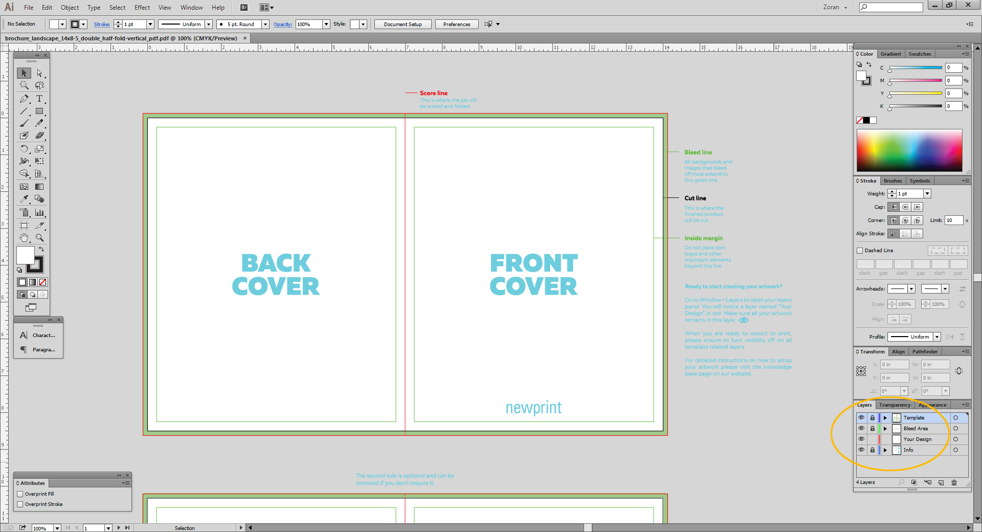 How to use the Adobe PDF (.pdf) Template from Newprint Newprint Help
