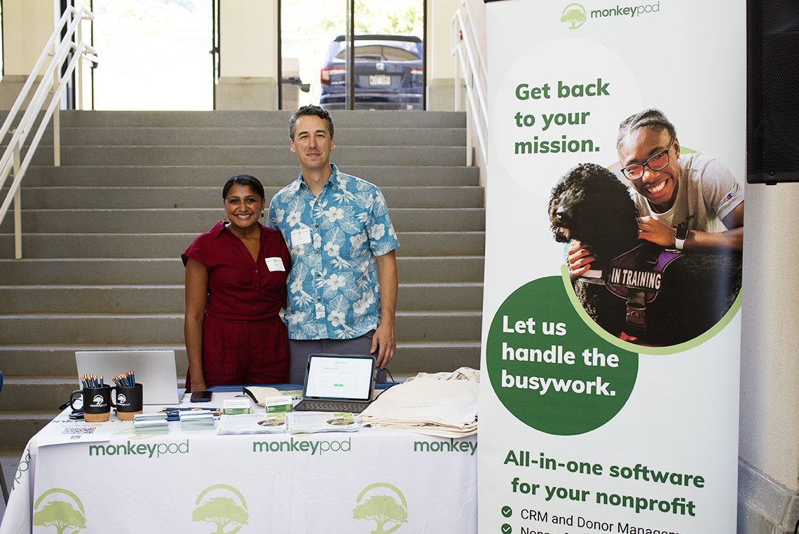 MonkeyPod team members exhibiting at HANOCON 2025.