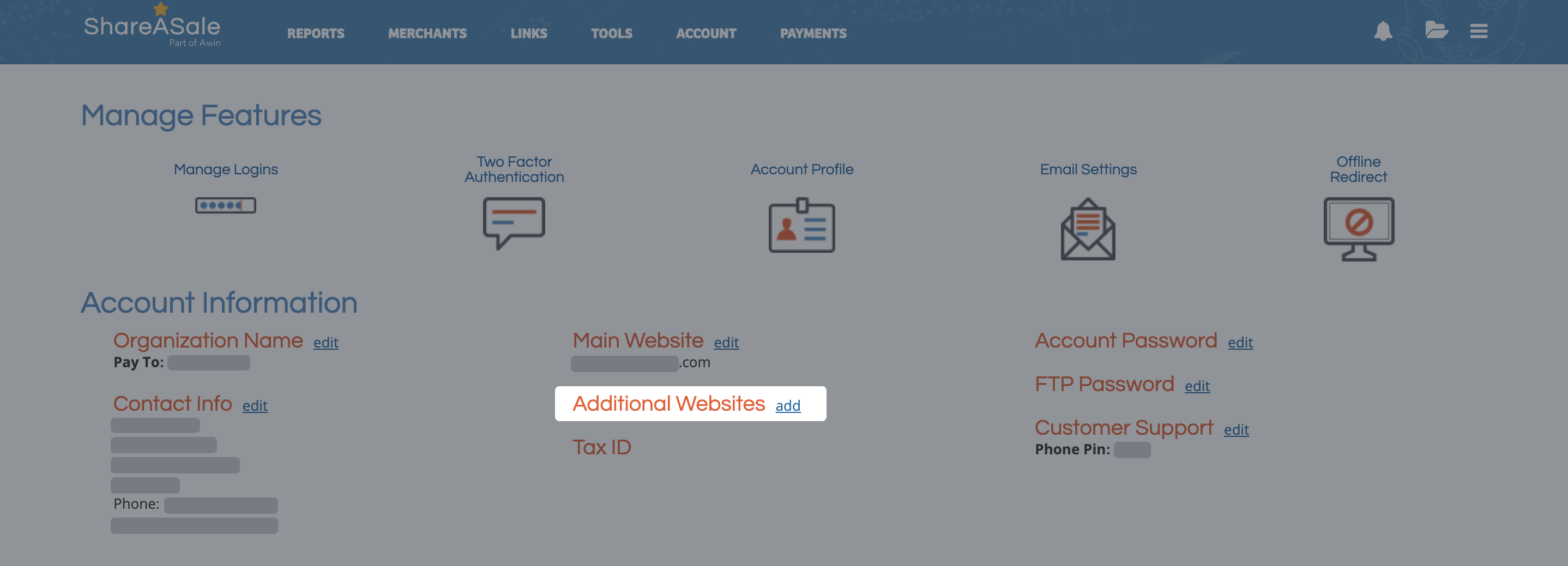ShareASale Affiliate Multiple Websites