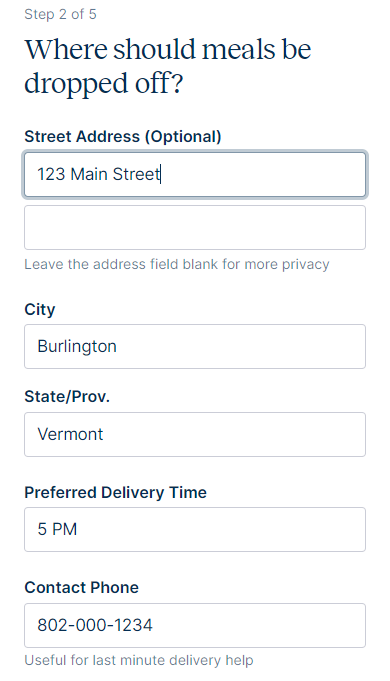 Step 2: Drop Off Location