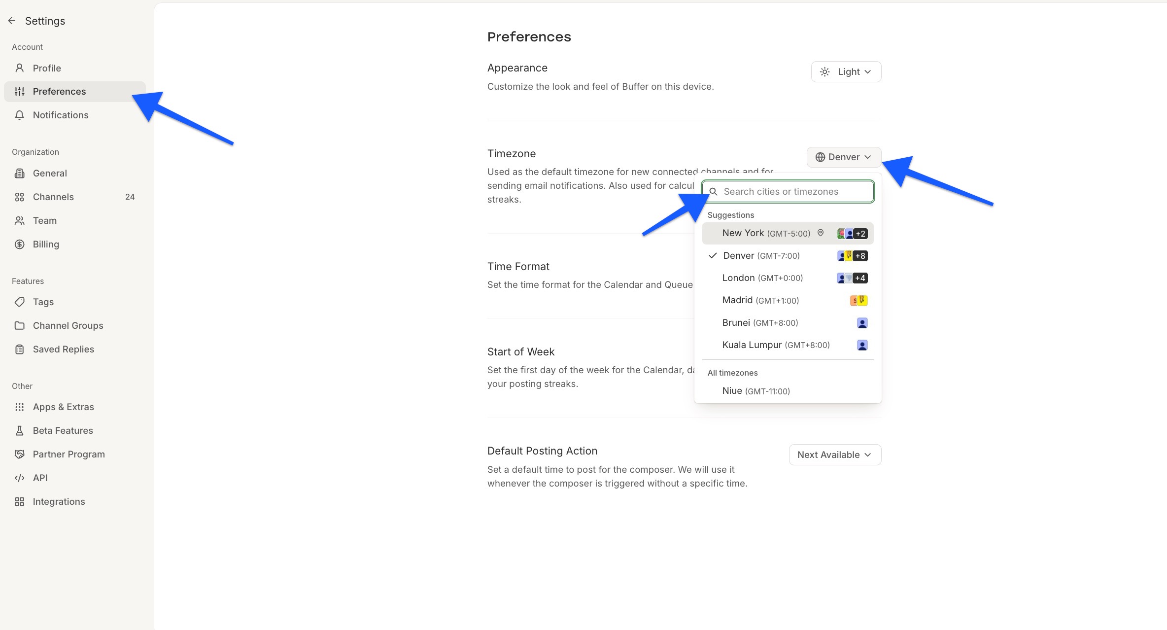 =2368x1278 Buffer - Account timezone settings