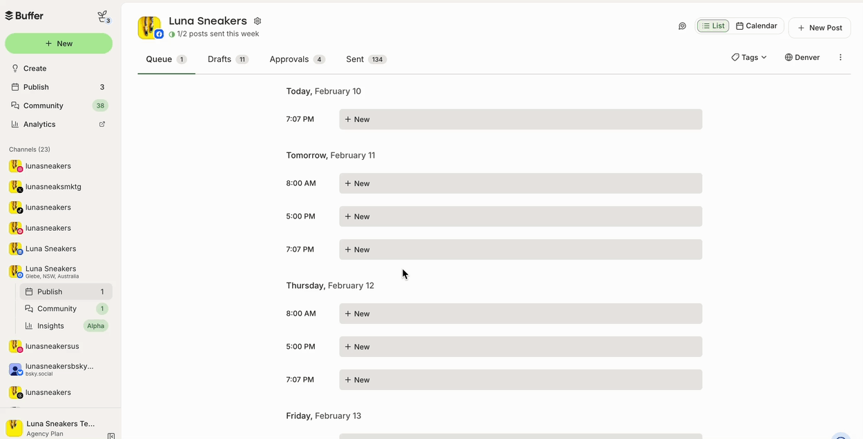 =1250x637 GIF of adding, editing, and deleting times from the posting schedule in Buffer