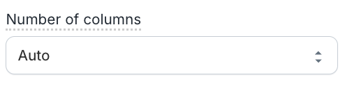 Number of columns setting on the Instafeed app, with Auto option chosen.