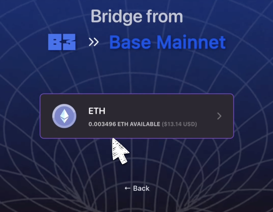 Token selection interface