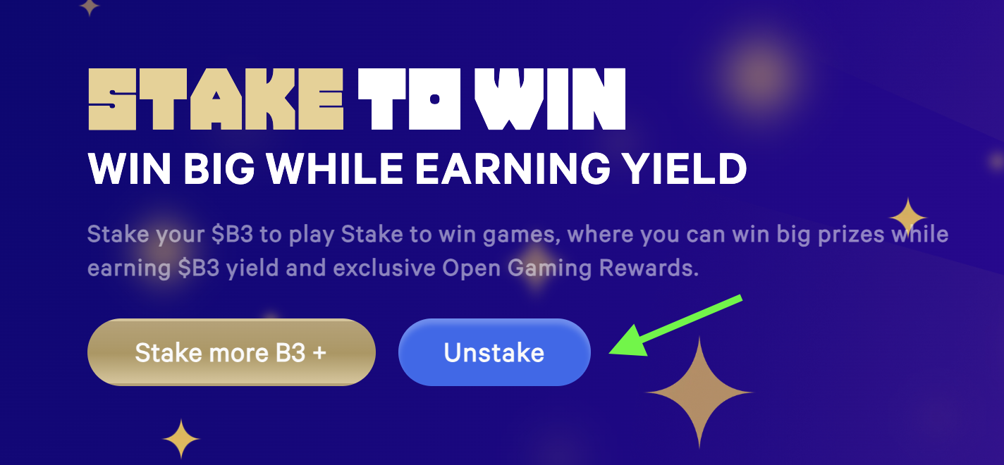Unstake button on the staking dashboard