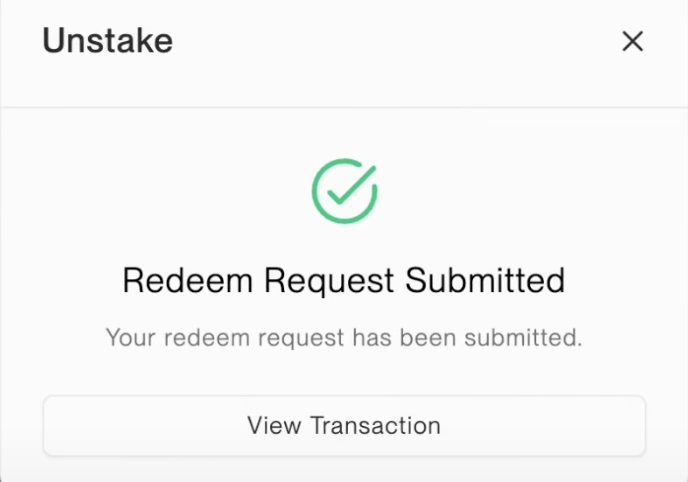 Transaction confirmation and cooldown notification